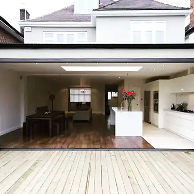 bi fold doors open