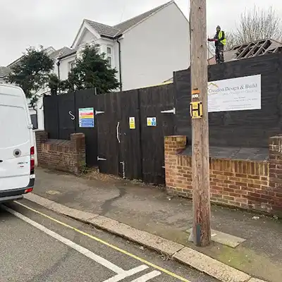 gate outside construction